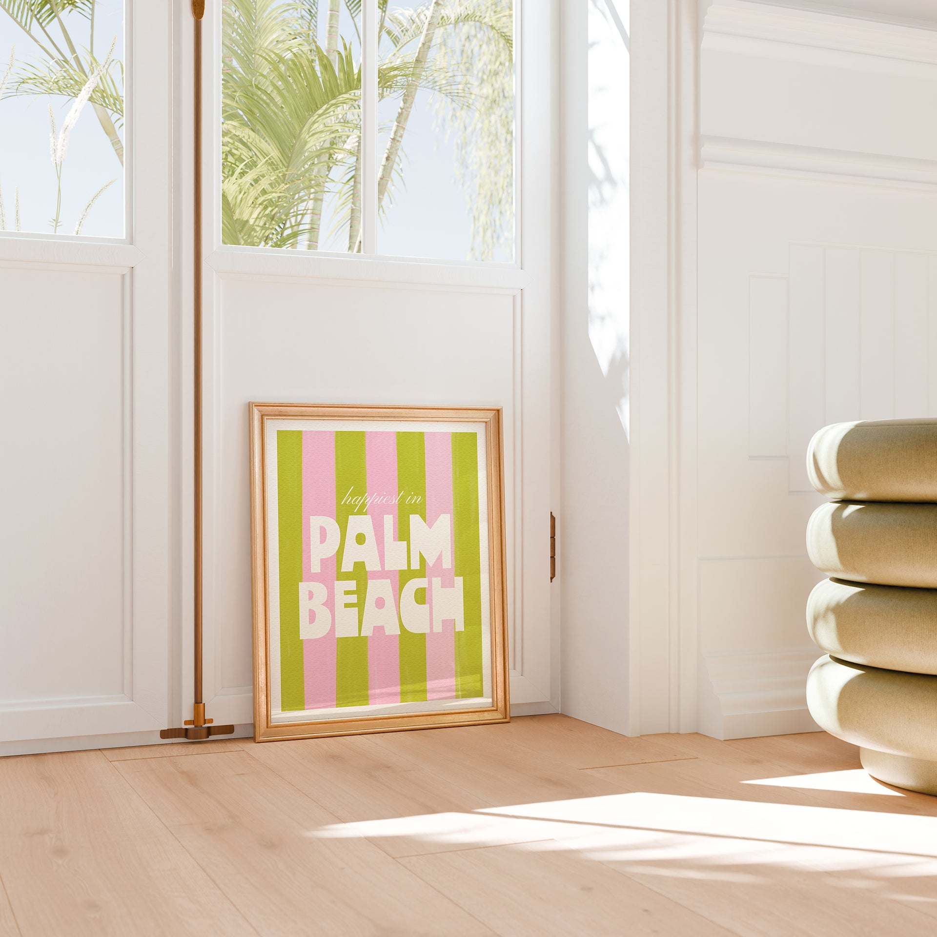 Happiest in Palm Beach Florida Art Print