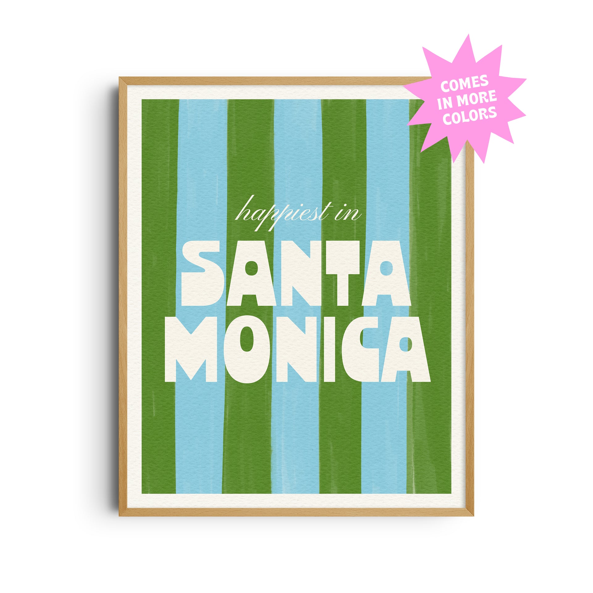 Happiest in Santa Monica California Art Print