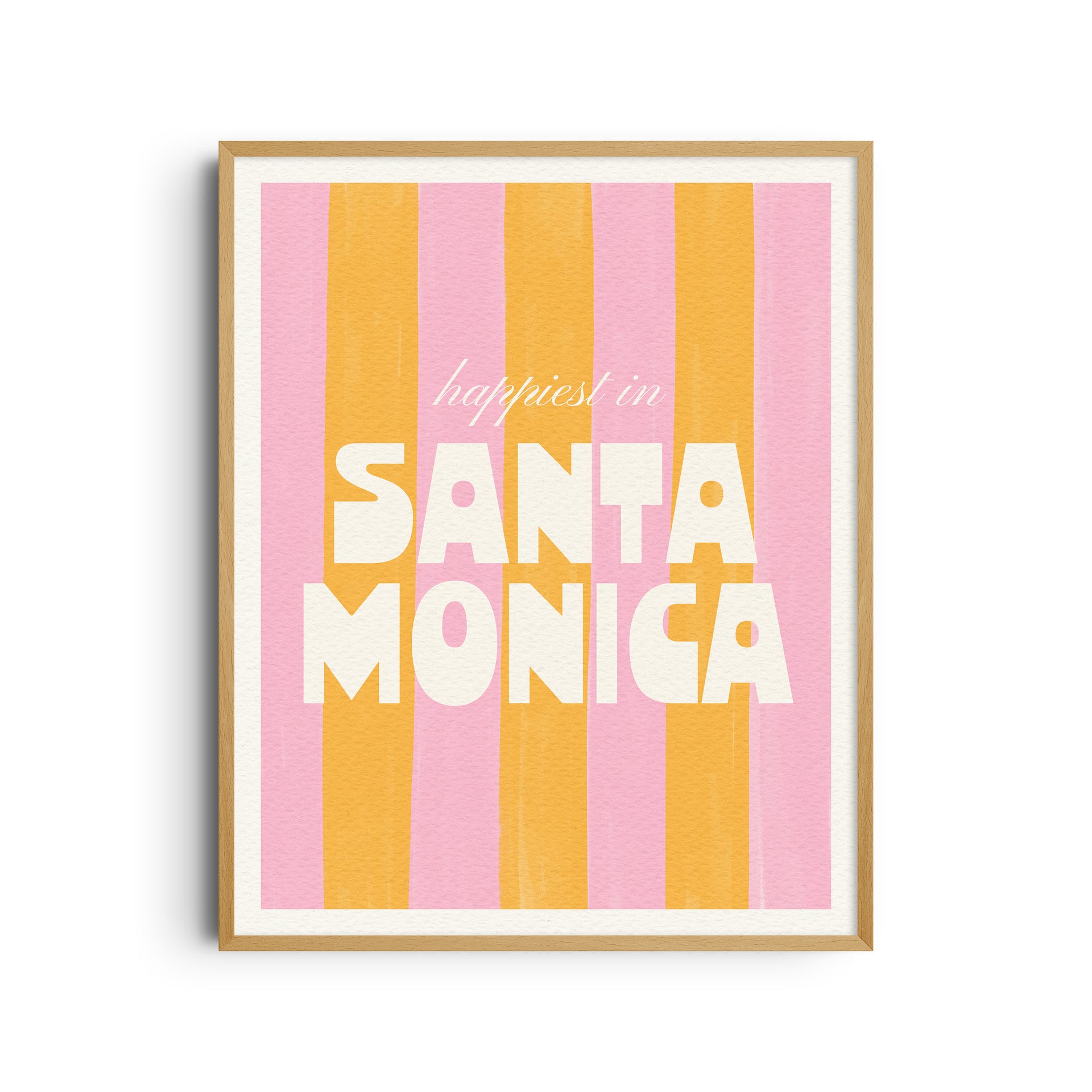 Happiest in Santa Monica California Art Print