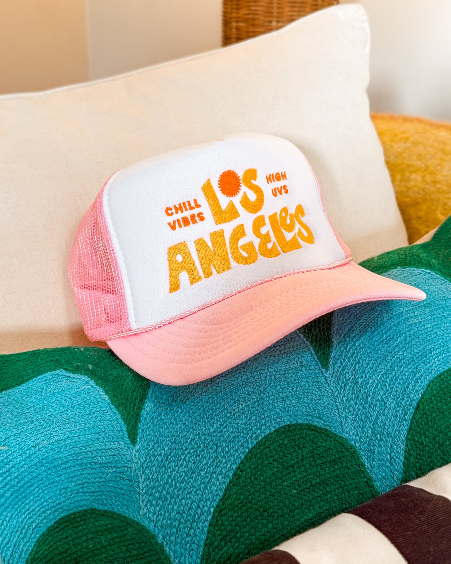 LA Funky Trucker Hat Pink