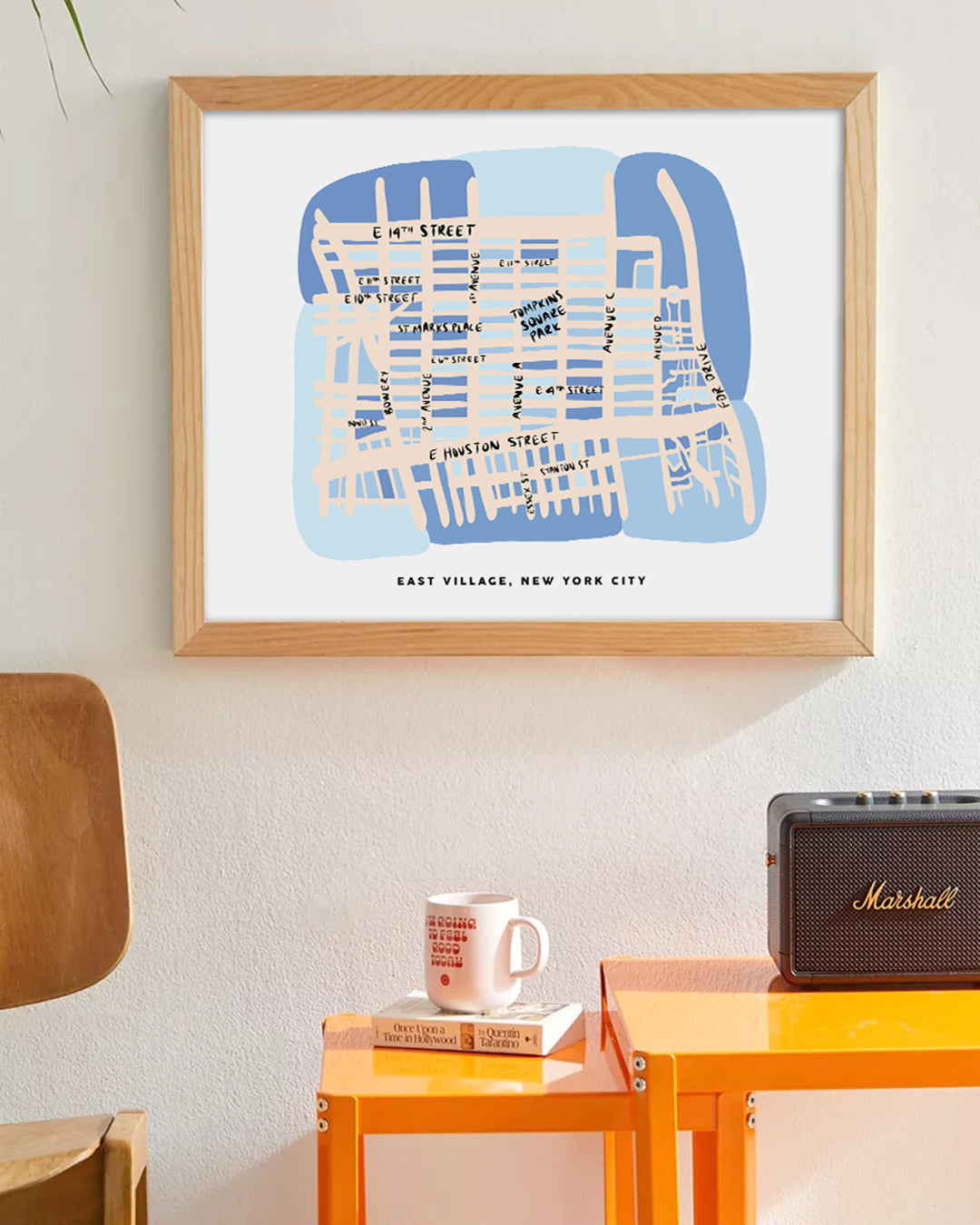 East Village Map Art Print