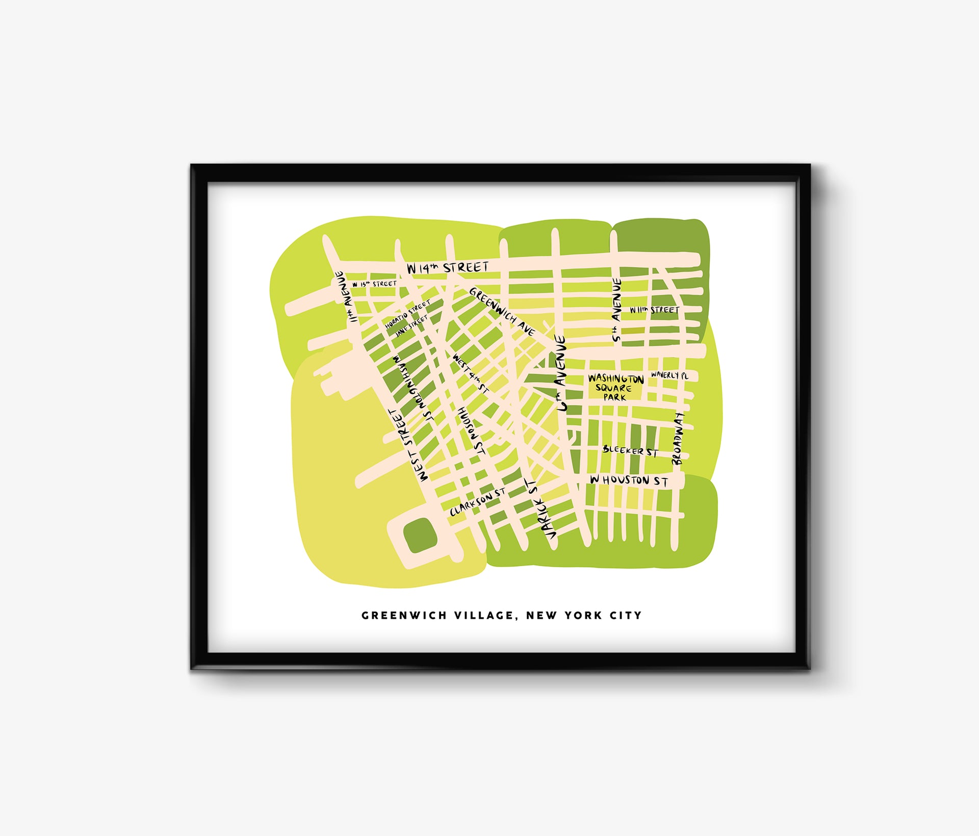 Greenwich Village Map Art Print