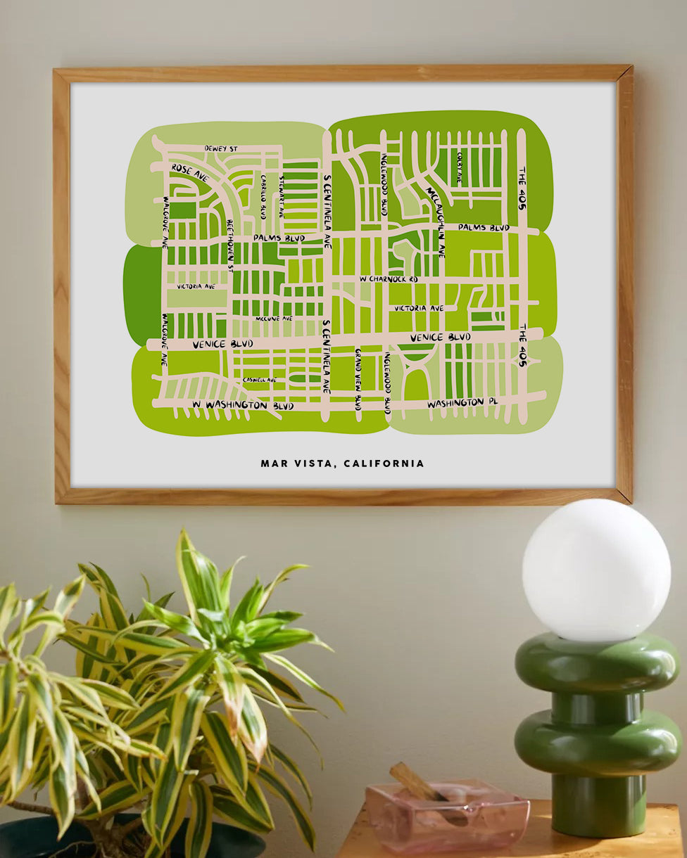 Mar Vista Los Angeles California Map Art Print