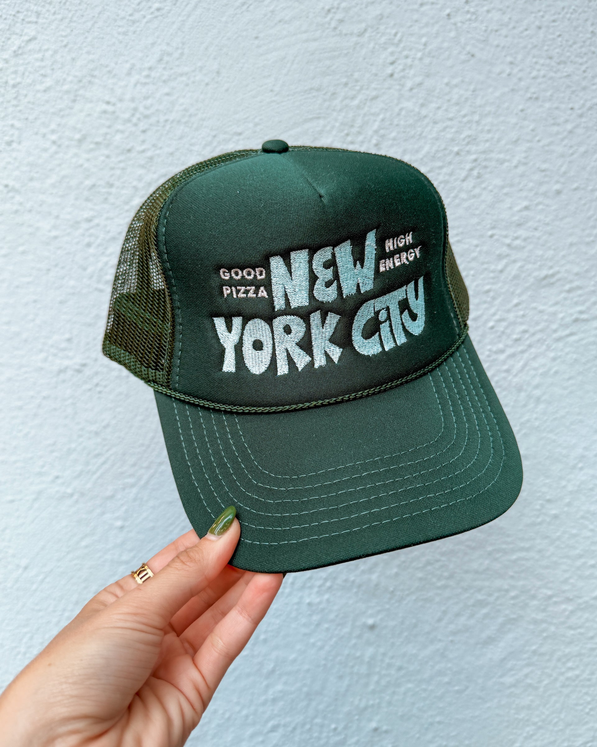 NYC Funky Trucker Hat Dark Green