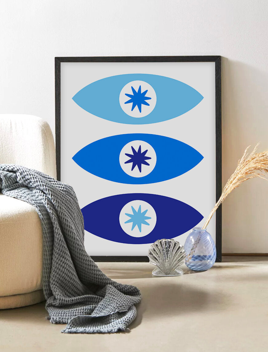 All Eyes on Blue Art Print