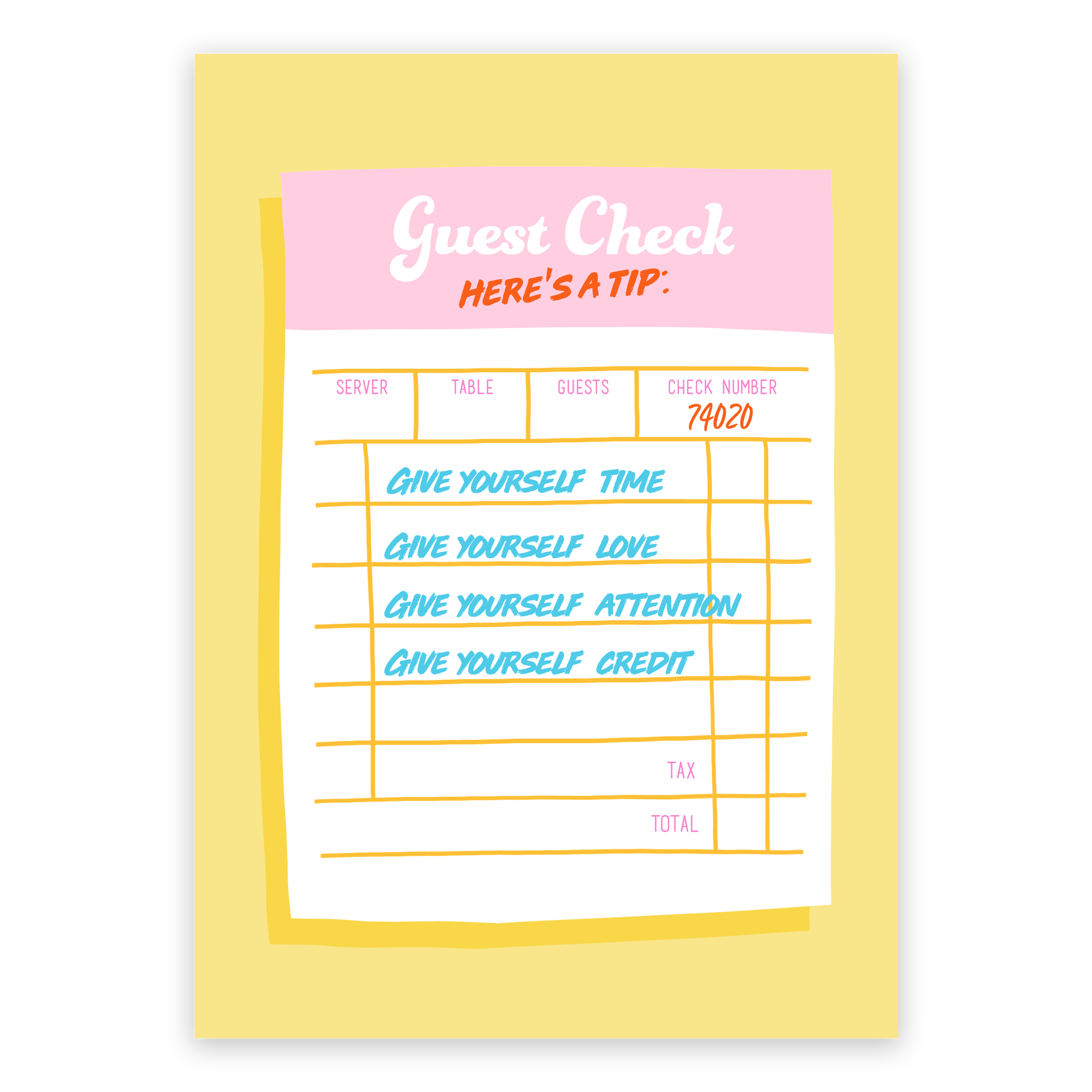 Guest Check Mini Print