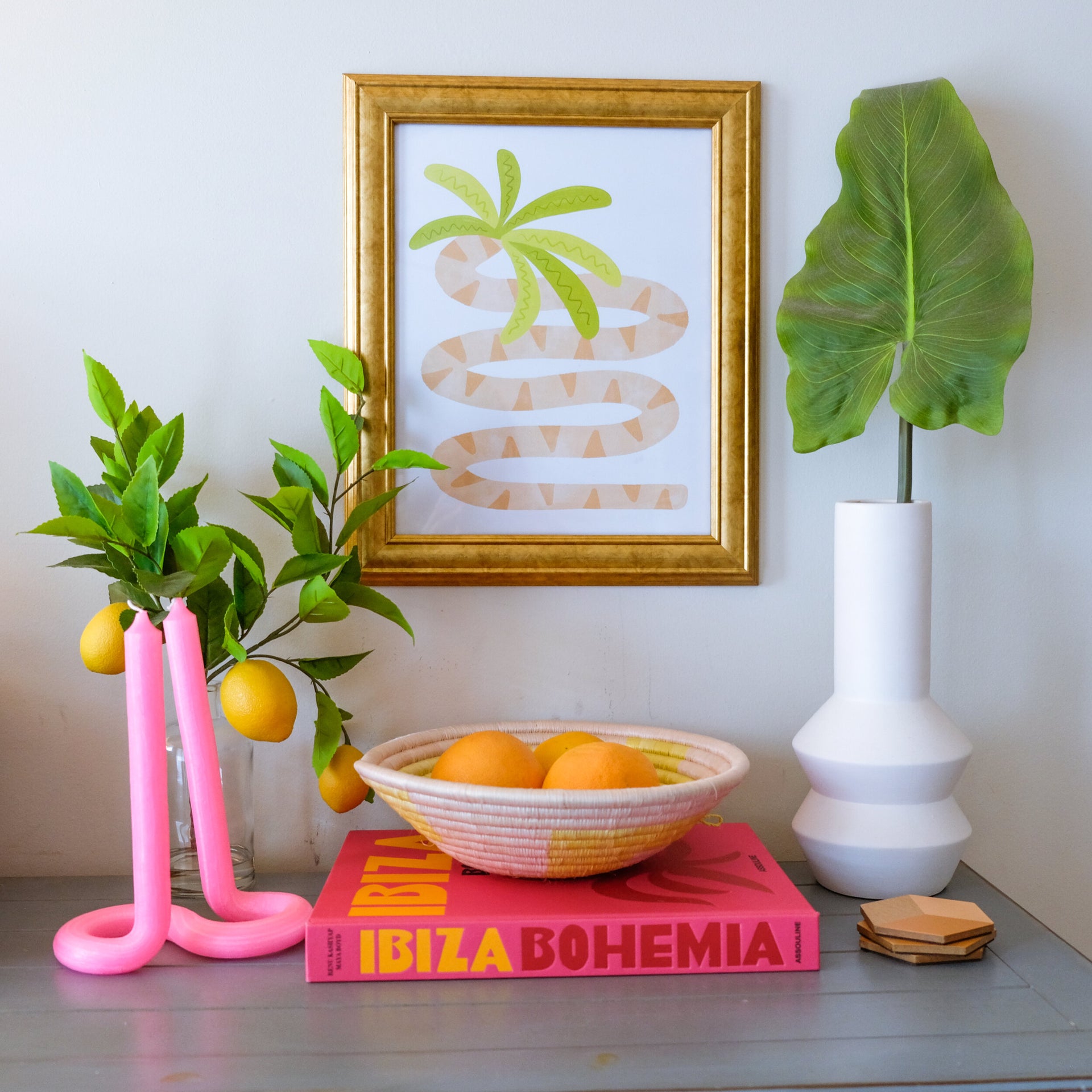 Squiggle Palm Tree Art Print