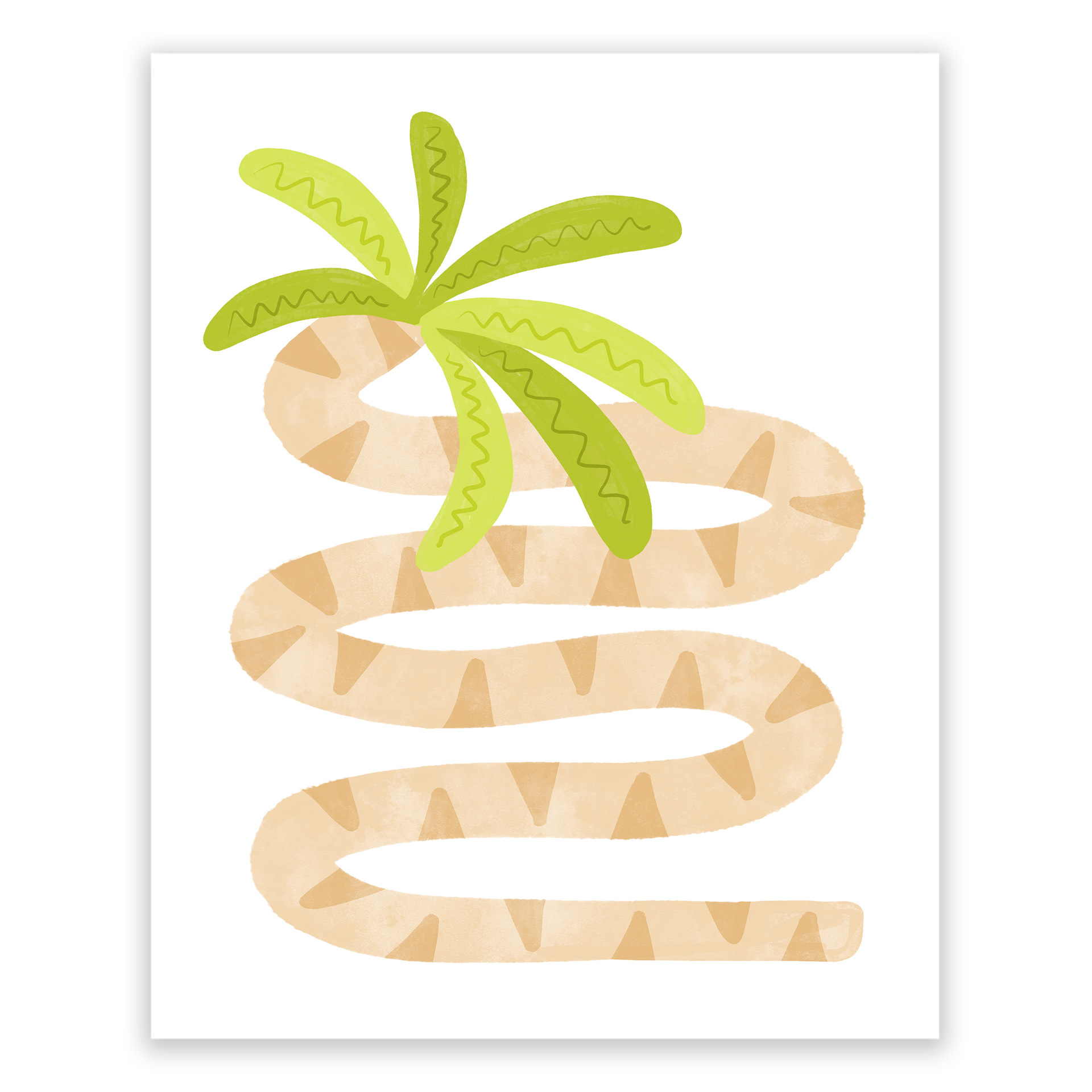 Squiggle Palm Tree Art Print