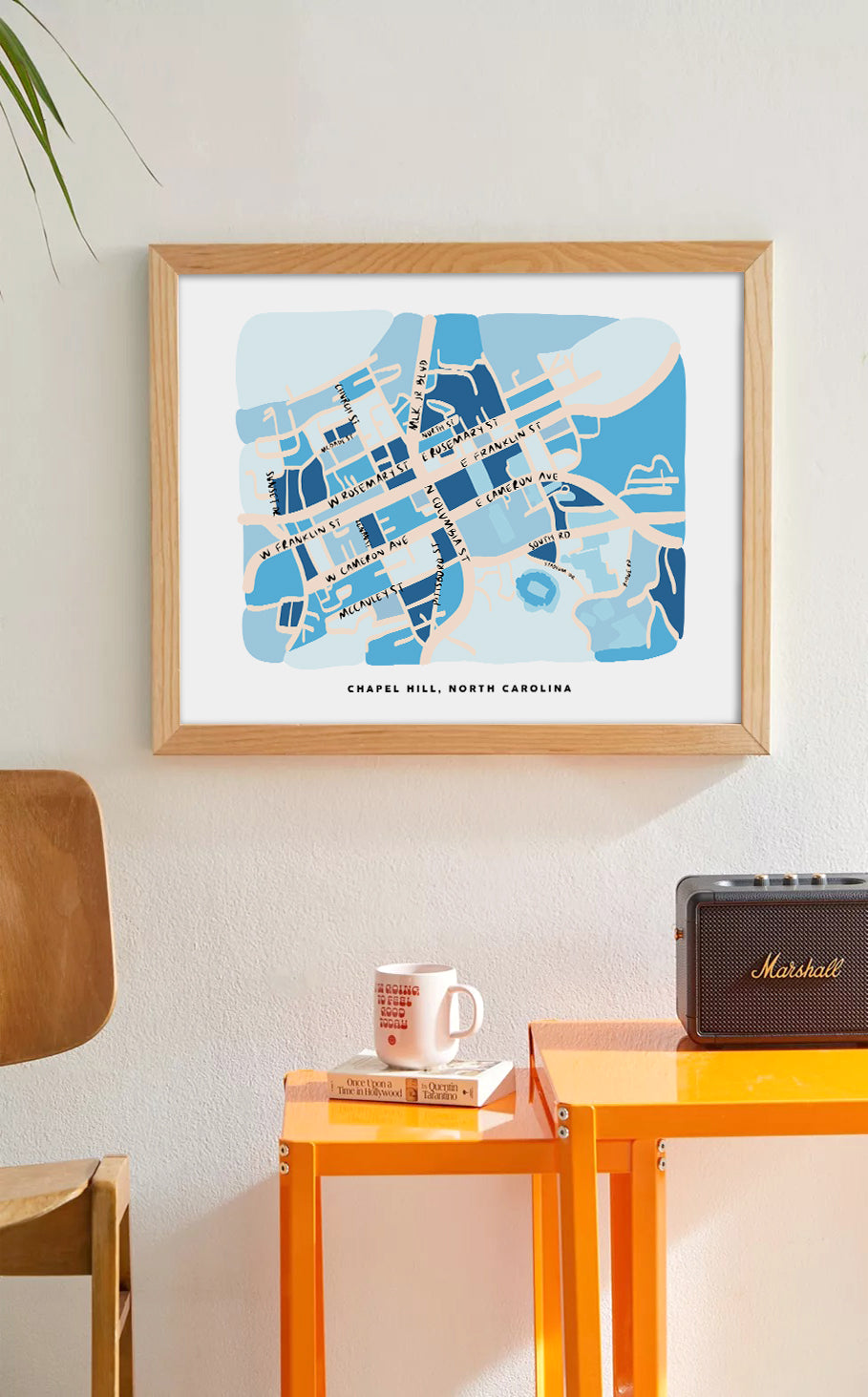 Chapel Hill Map Art Print