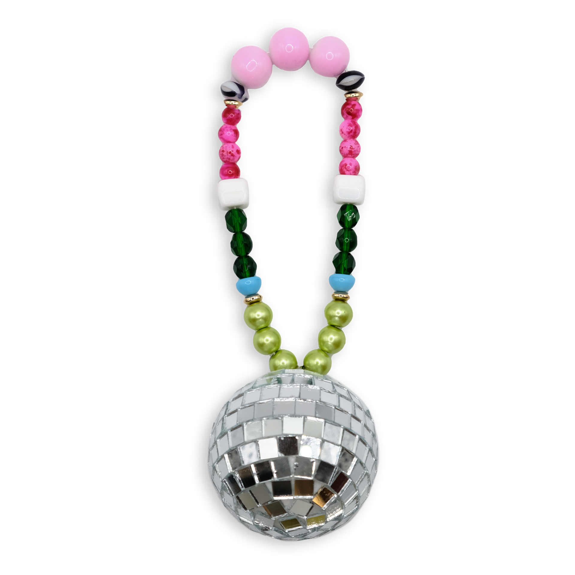 Pink Champagne Beaded Disco Ball Ornament