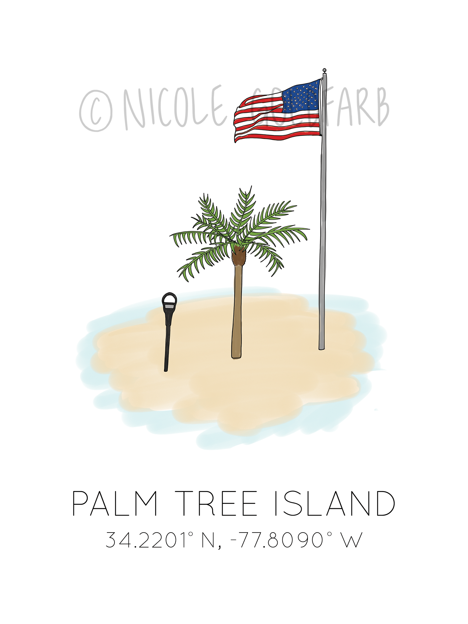 Palm Tree Island Art Print