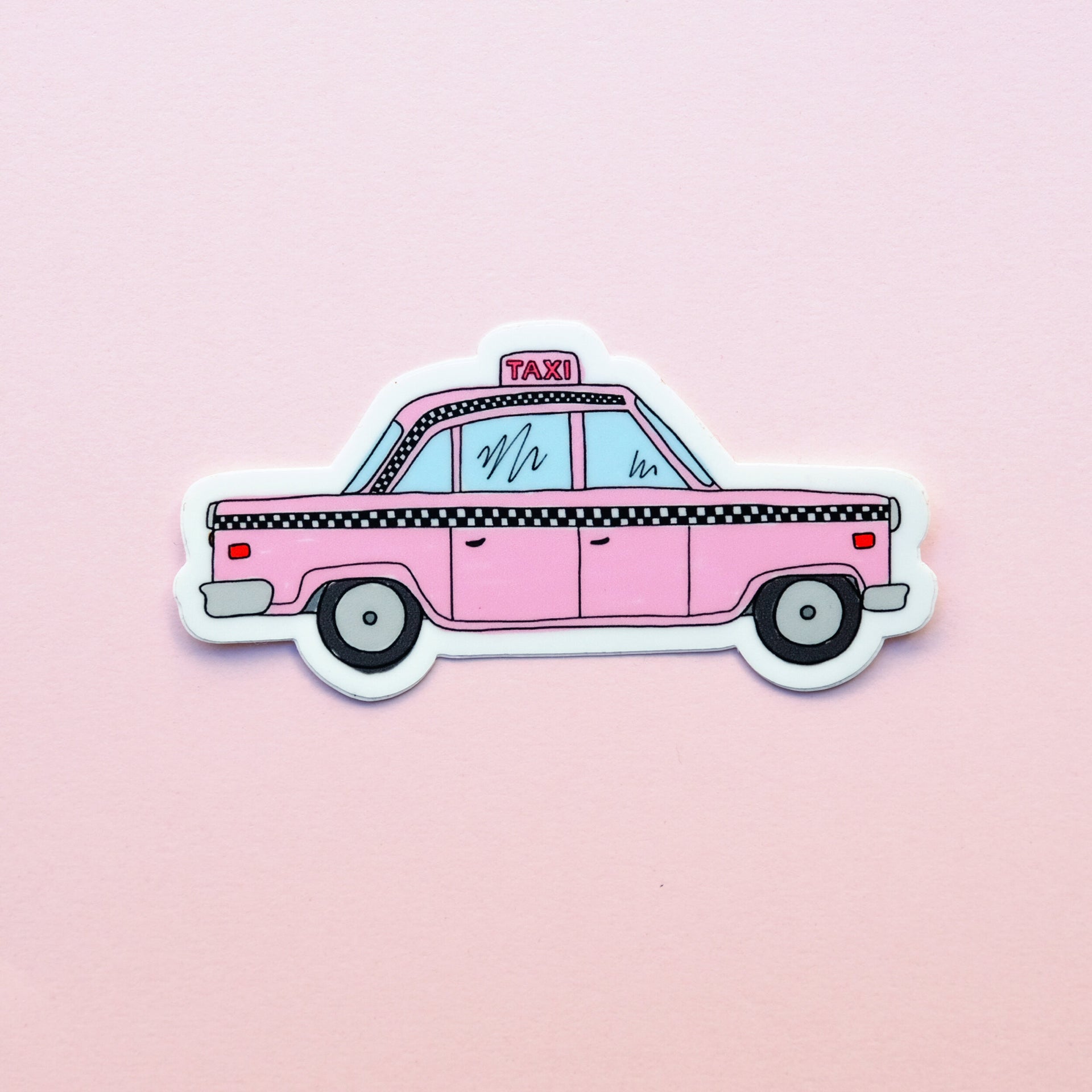 Pink Taxi Sticker