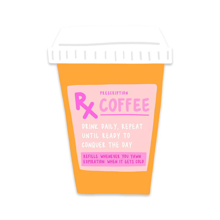 Cute Rx Sticker Rx Prescription Coffee Sticker