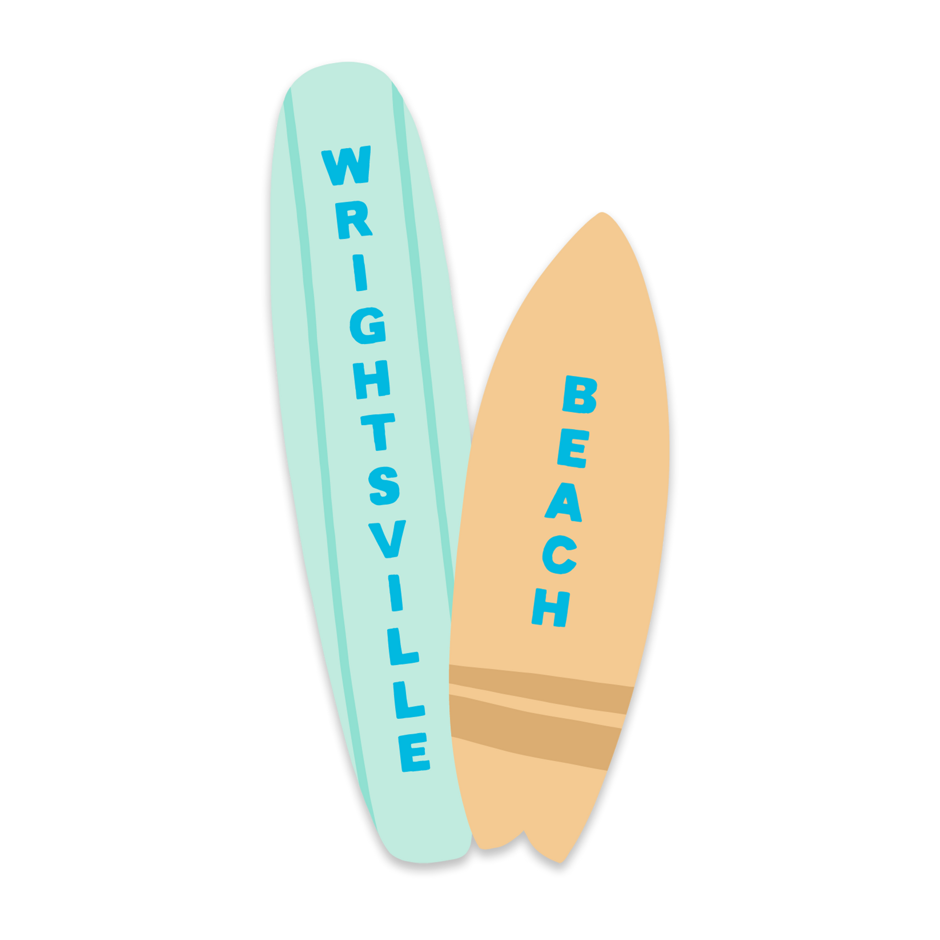 Wrightville Beach Surfboard Sticker