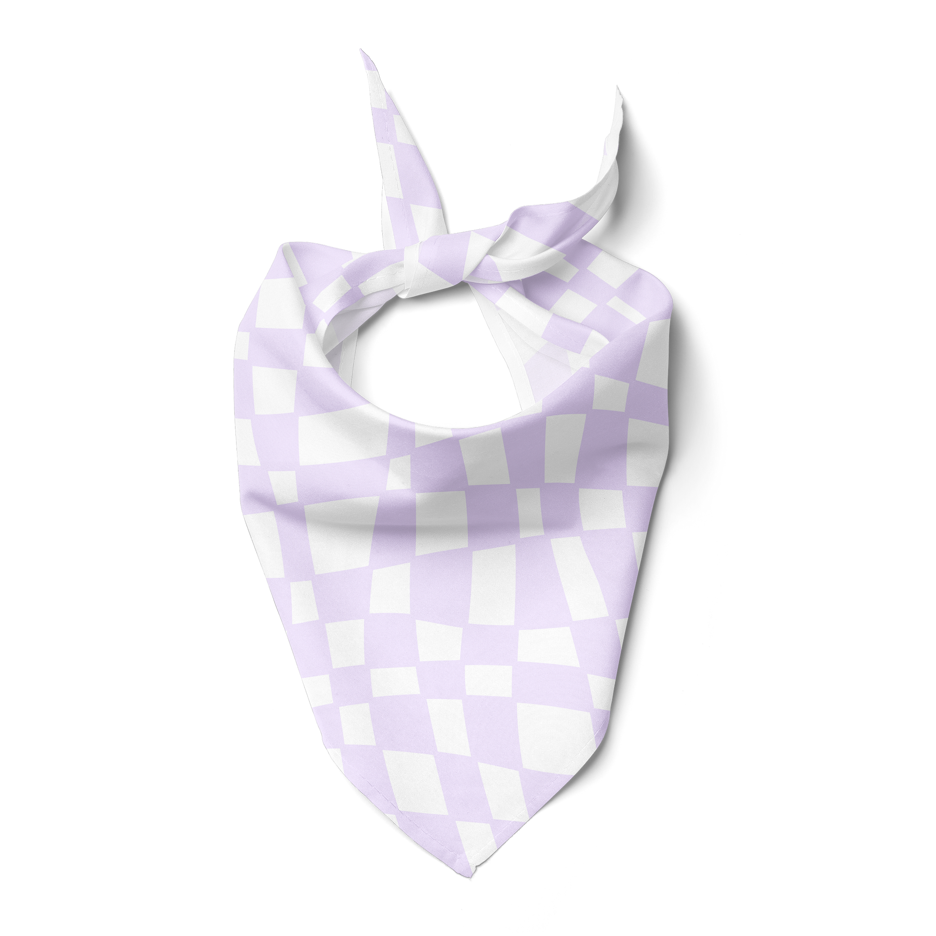 Wavy Checkered Lilac Dog Bandana